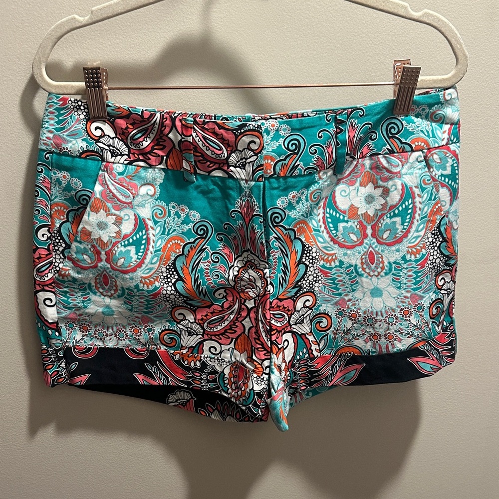 7Th Avenue Design Studio! Multicolor Floral/Paisley Chino Shorts